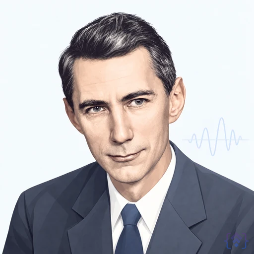 Editorial portrait of Claude Shannon