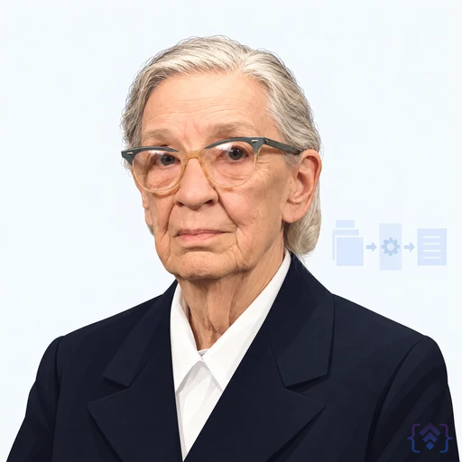 Editorial portrait of Grace Hopper